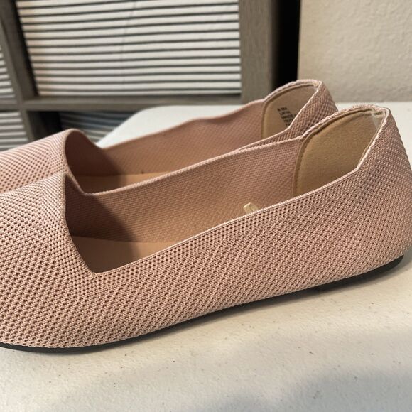 MIA Lixya Ballet Flats Women 9.5 Blush Knit Fabric Stretch Pointed Toe Slip on - Picture 4 of 13